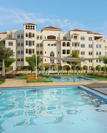 Community view 3 BR Apt in Al Badia Residences DFC