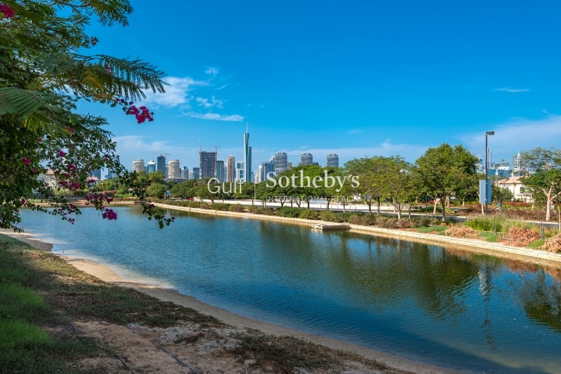 Stunning Dubai Skyline And Lake View